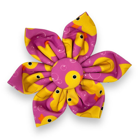 Pink Rubber Ducky - Flower Tie