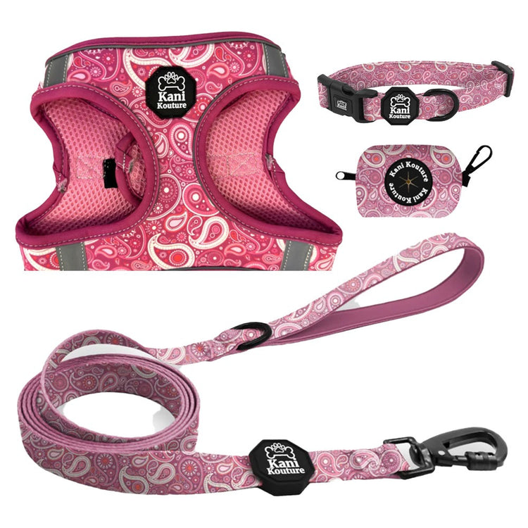 Pink Paisley Step In Harness Bundle